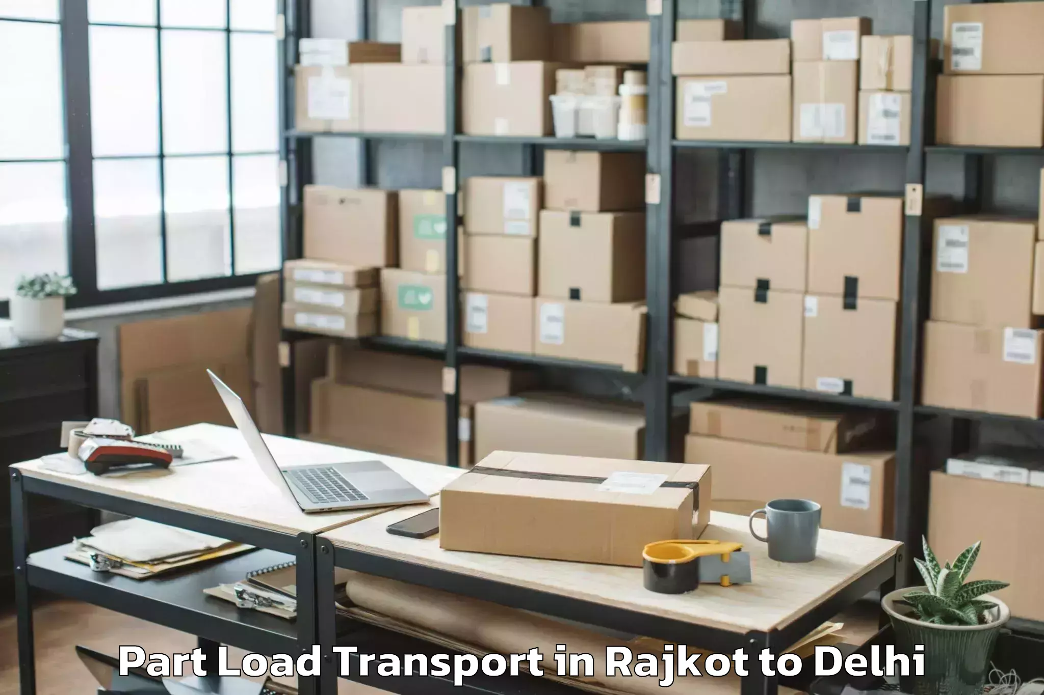 Book Rajkot to Iit Delhi Part Load Transport Online